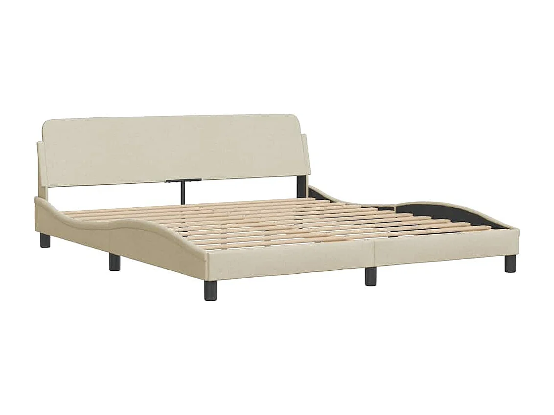 Giroletto senza Materasso Crema 160x200 cm in Tessuto