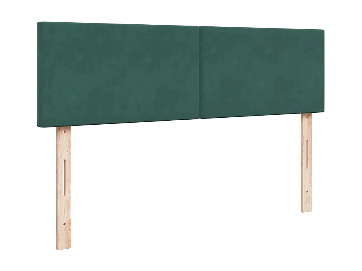 Cadre de lit ottoman avec matelas vert foncé 140x200 cm velours