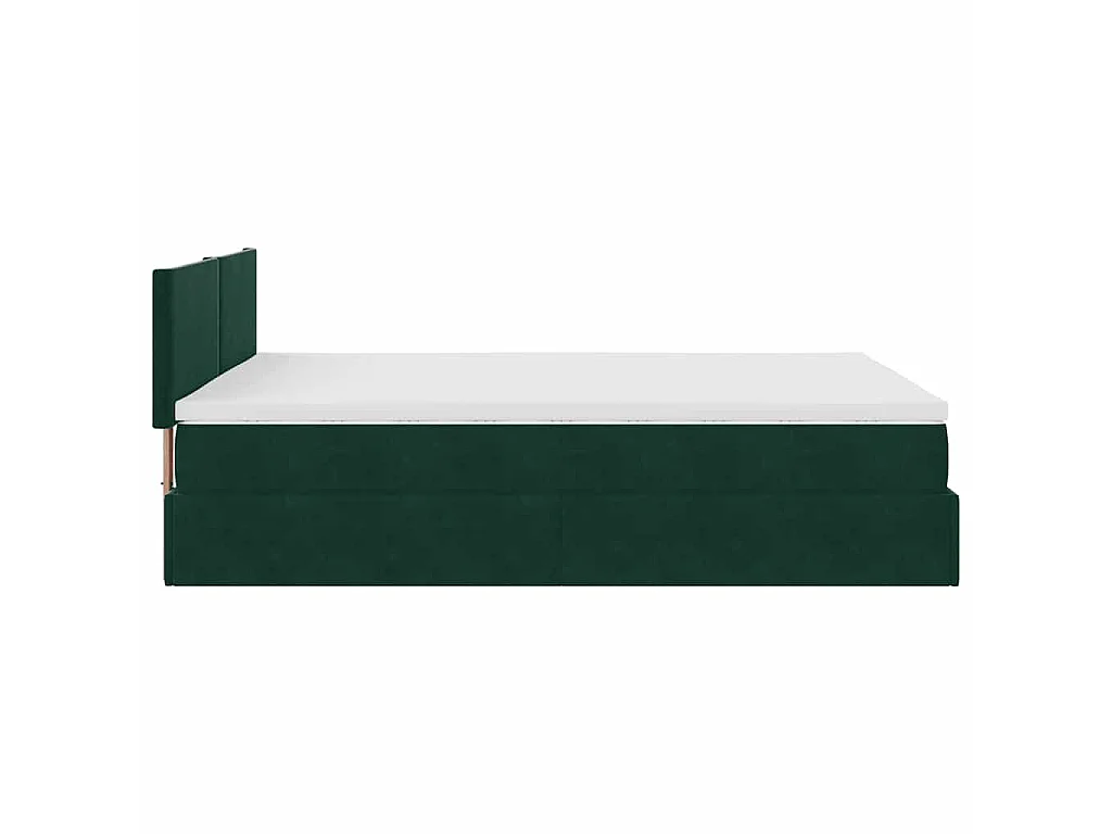 Estructura de cama otomana con colchón verde oscuro 140x200 cm
