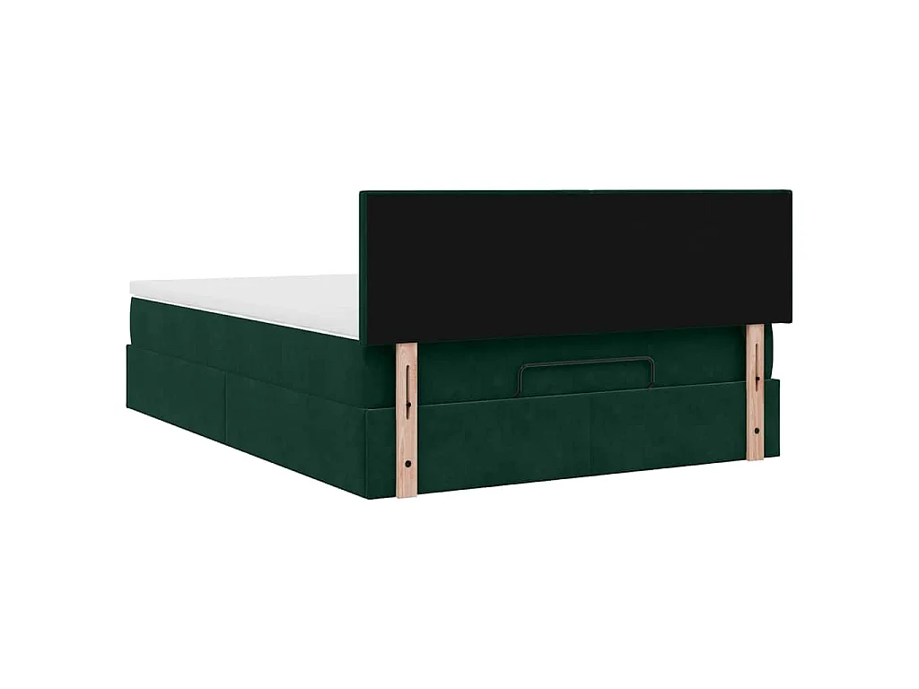 Estructura de cama otomana con colchón verde oscuro 140x200 cm