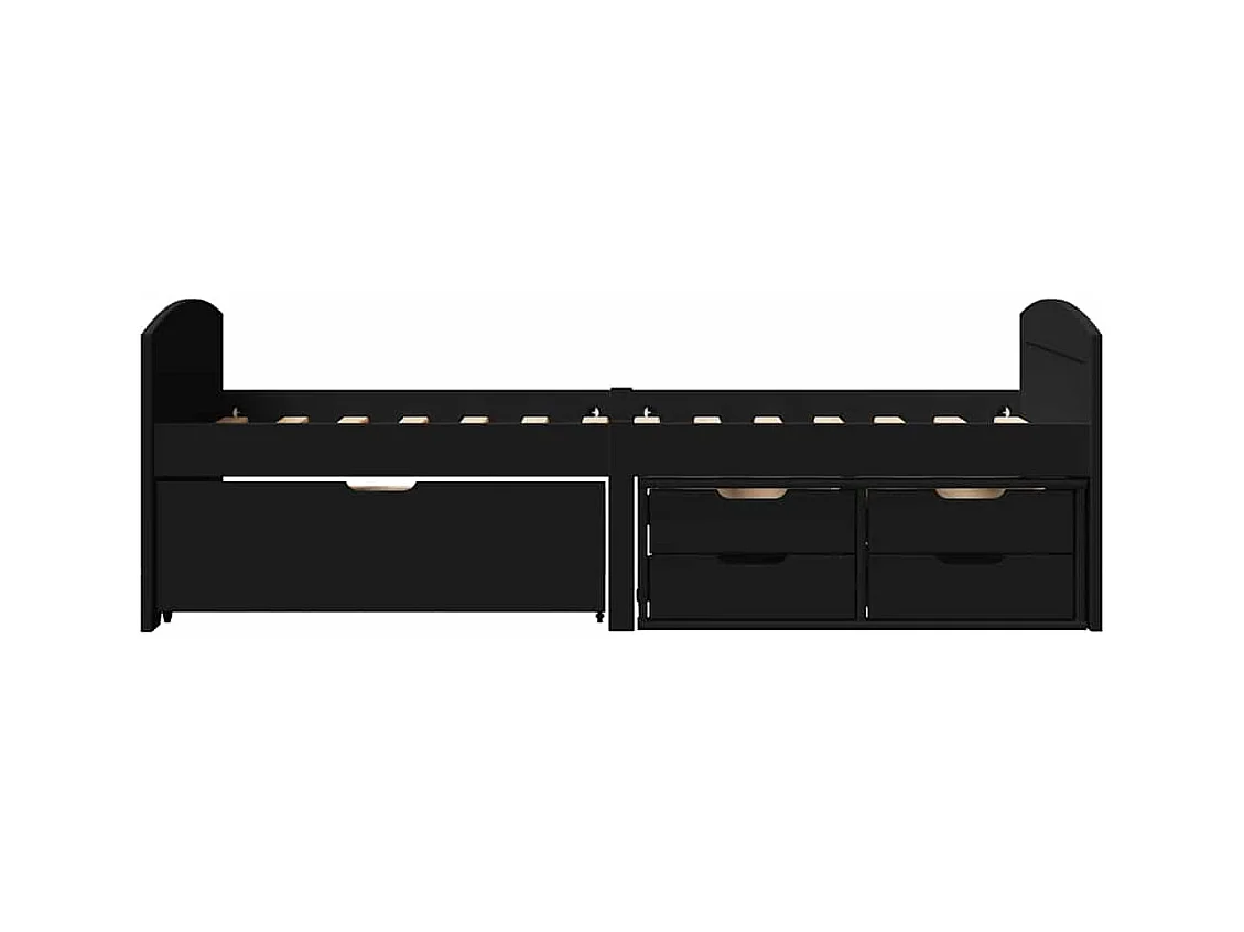 Lit de jour avec 5 tiroirs sans matelas IRUN noir 90x200 cm
