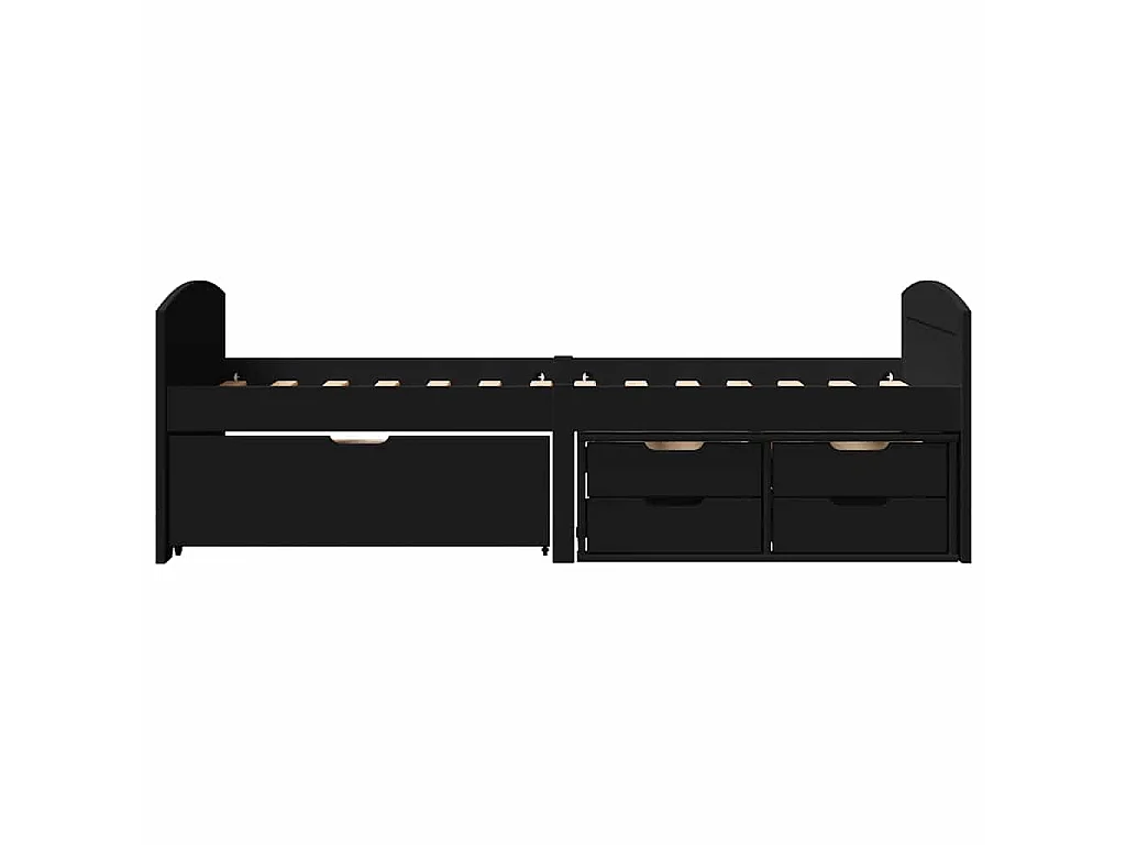 Lit de jour avec 5 tiroirs sans matelas IRUN noir 90x200 cm