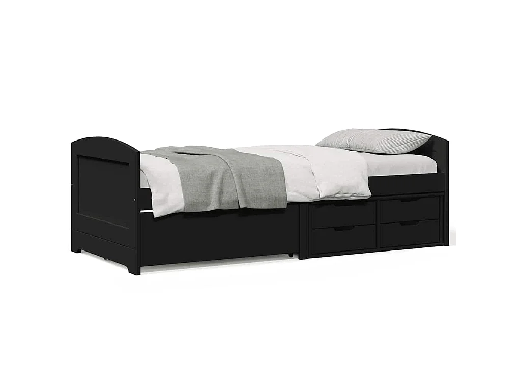 Lit de jour avec 5 tiroirs sans matelas IRUN noir 90x200 cm