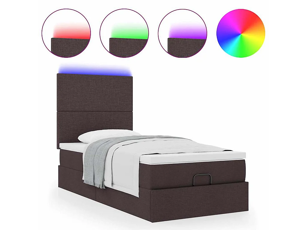 Struttura Letto Pouf con Materasso 90x190 cm in Tessuto