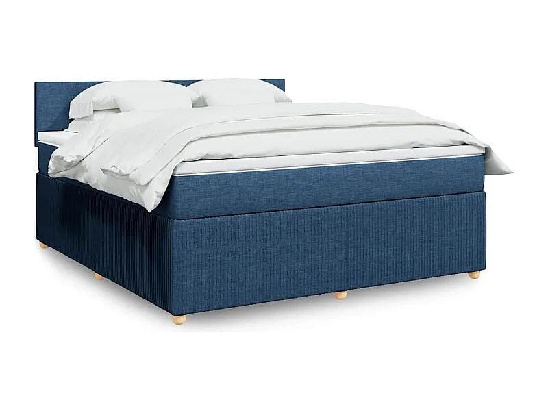Boxspring met matras stof blauw 180x200 cm