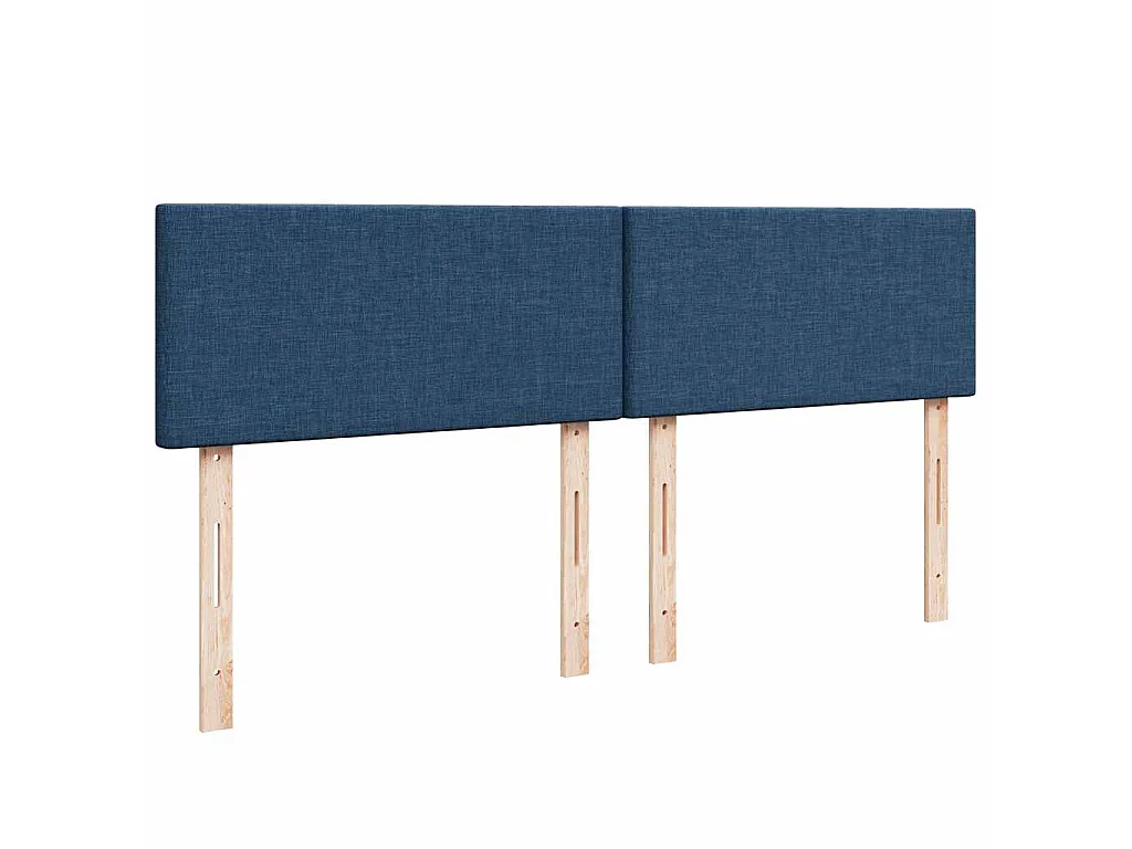 Cama box spring con colchón tela azul 180x200 cm