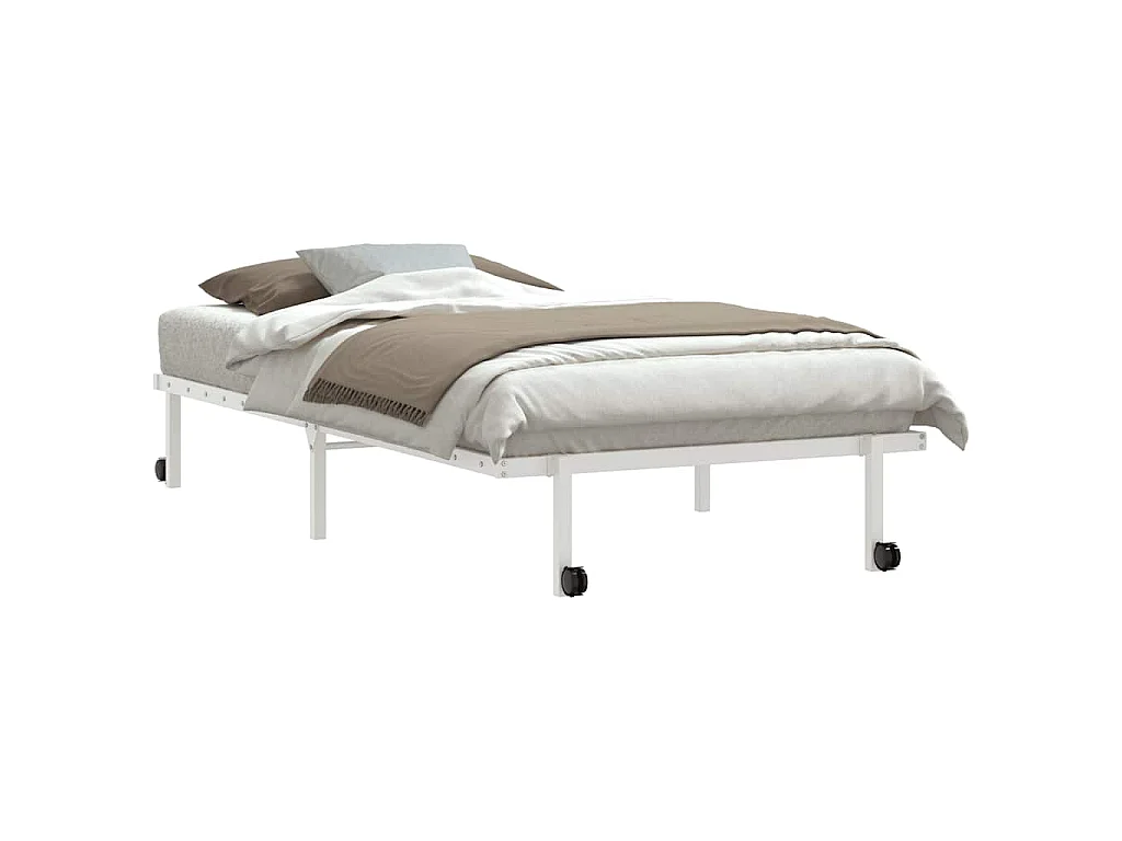 Bedframe zonder matras opvouwbaar 100x200 cm staal wit