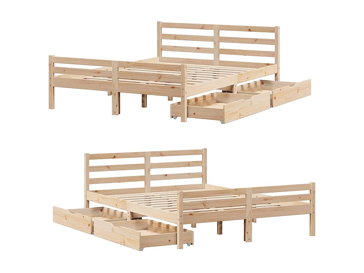 Massivholzbett ohne Matratze 140x200 cm Kiefernholz