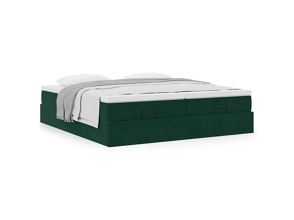 Struttura Letto Pouf con Materassi 180x200 cm Velluto