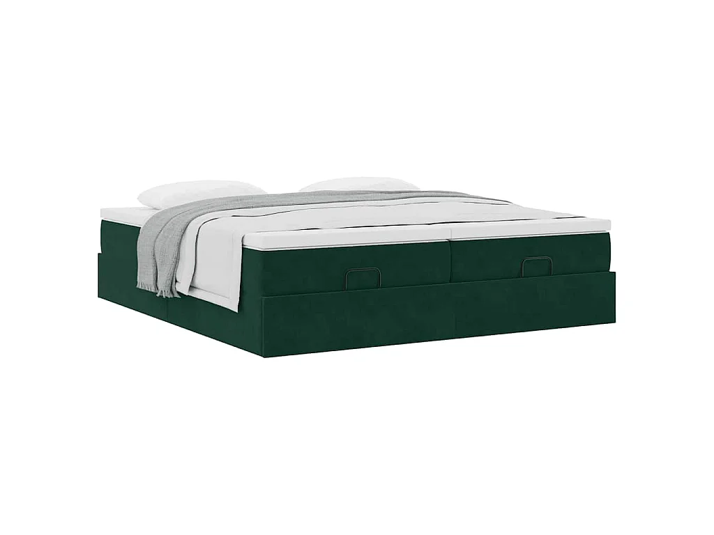 Struttura Letto Pouf con Materassi 180x200 cm Velluto