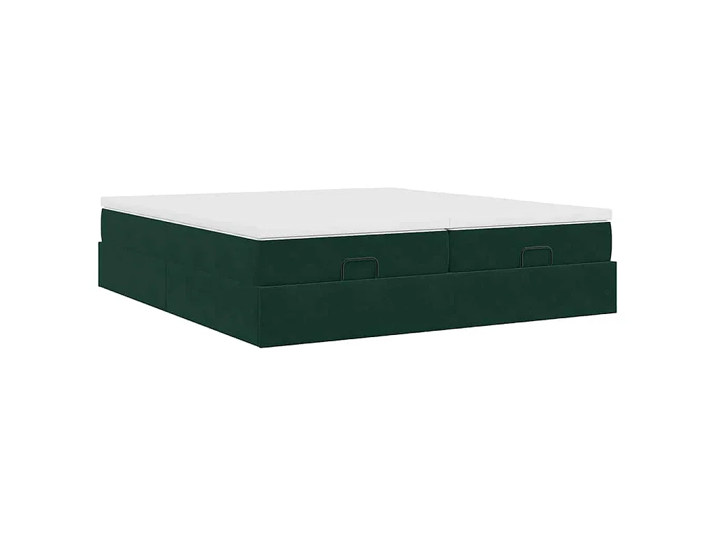 Struttura Letto Pouf con Materassi 180x200 cm Velluto