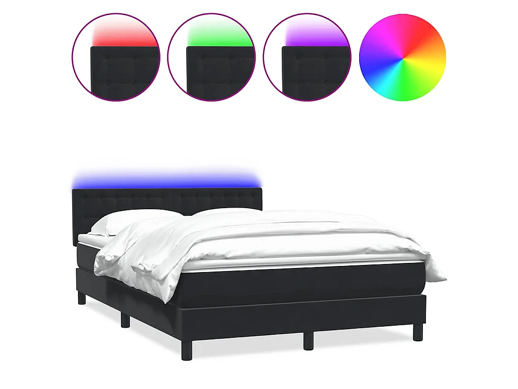 Boxspring met matras en LED fluweel zwart 160x210 cm