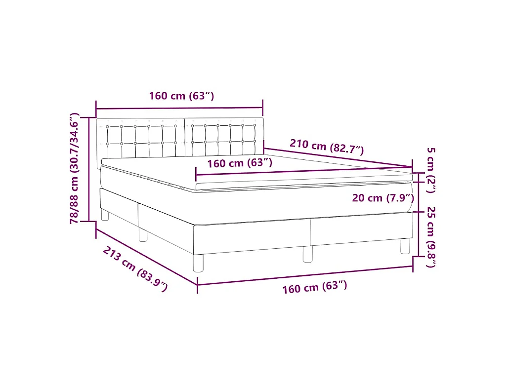 Boxspring met matras en LED fluweel zwart 160x210 cm