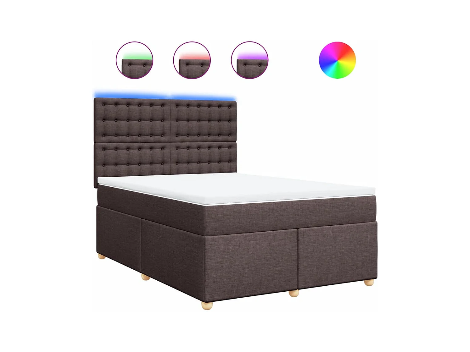 Sommier à lattes de lit avec matelas Marron foncé 160x200 cm