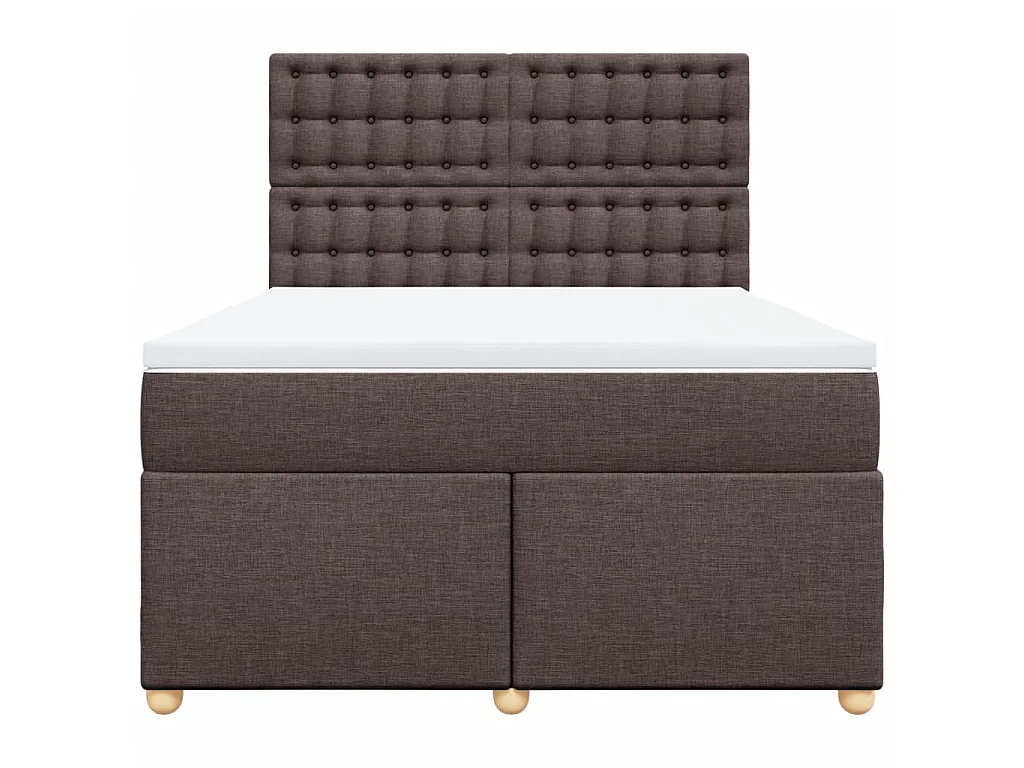 Cama com molas/colchão 160x200 cm tecido castanho-escuro