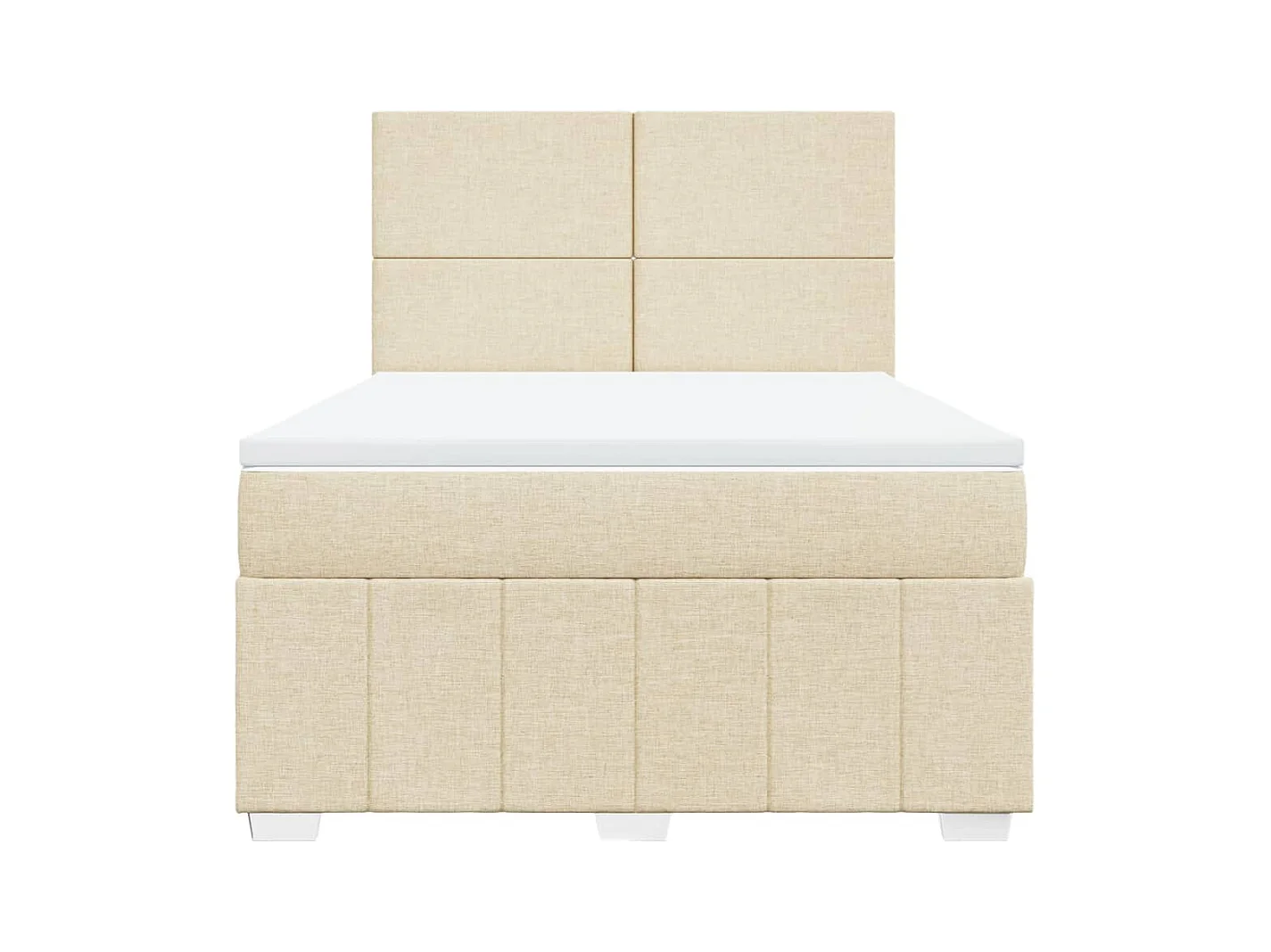 Boxspringbett mit Matratze Creme 160x200 cm Stoff