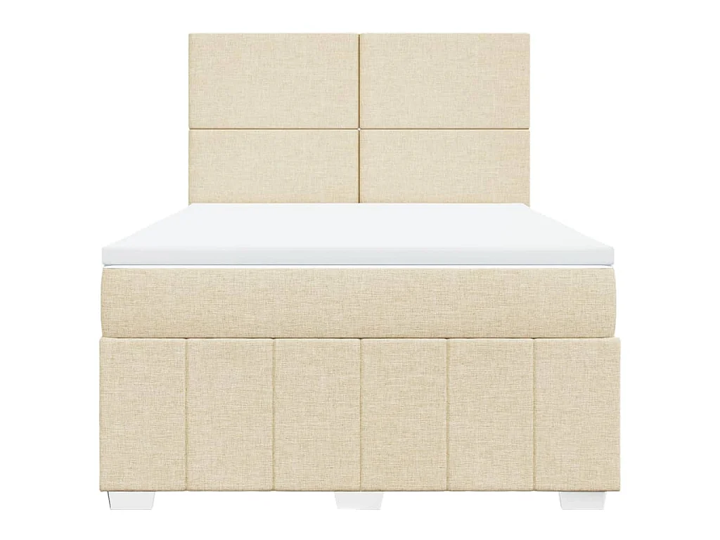 Boxspring met matras stof crèmekleurig 160x200 cm