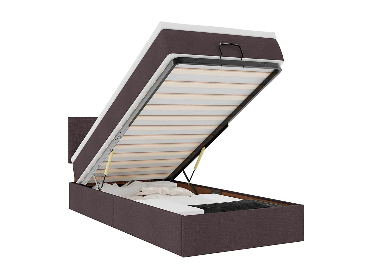 Ottoman bed met matras en LED's 90x190cm stof donkerbruin