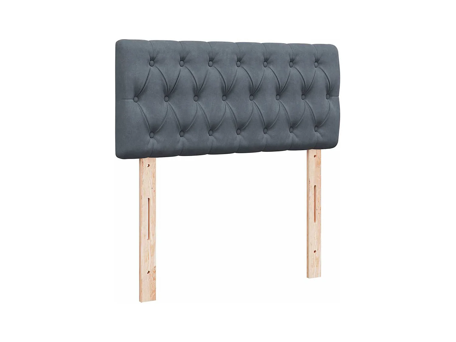 Cadre de lit ottoman avec matelas gris foncé 100x200 cm velours