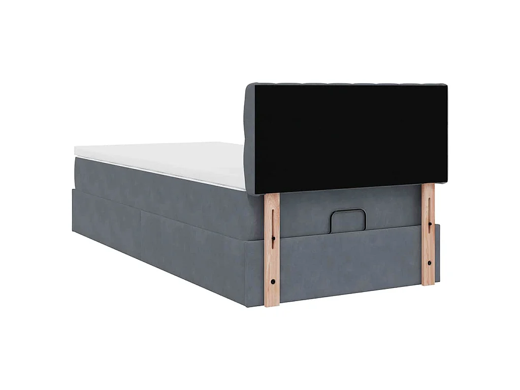 Ottoman bed met matras en LED's 100x200 cm fluweel donkergrijs