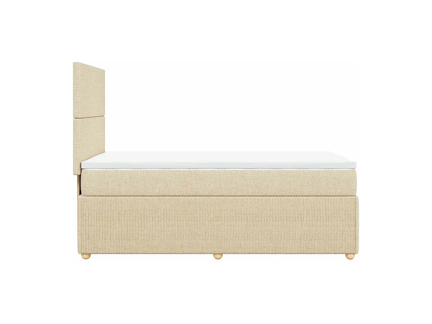 Boxspringbett mit Matratze Creme 90x190 cm Stoff