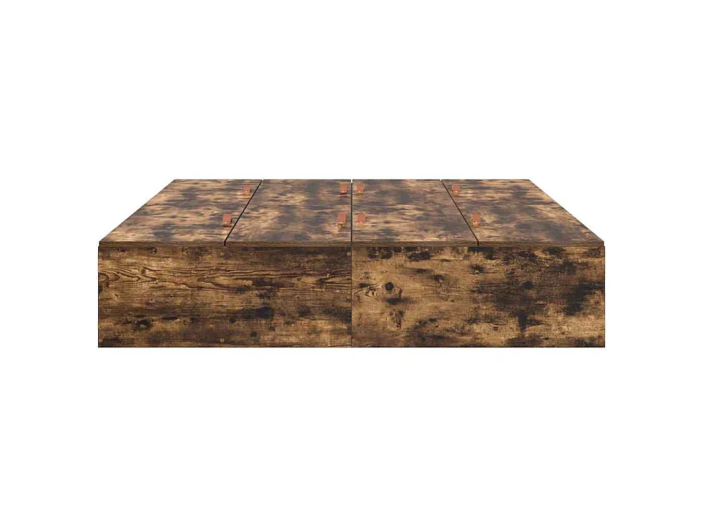 Cadre de lit avec rangement Chêne fumé 150 x 200 cm