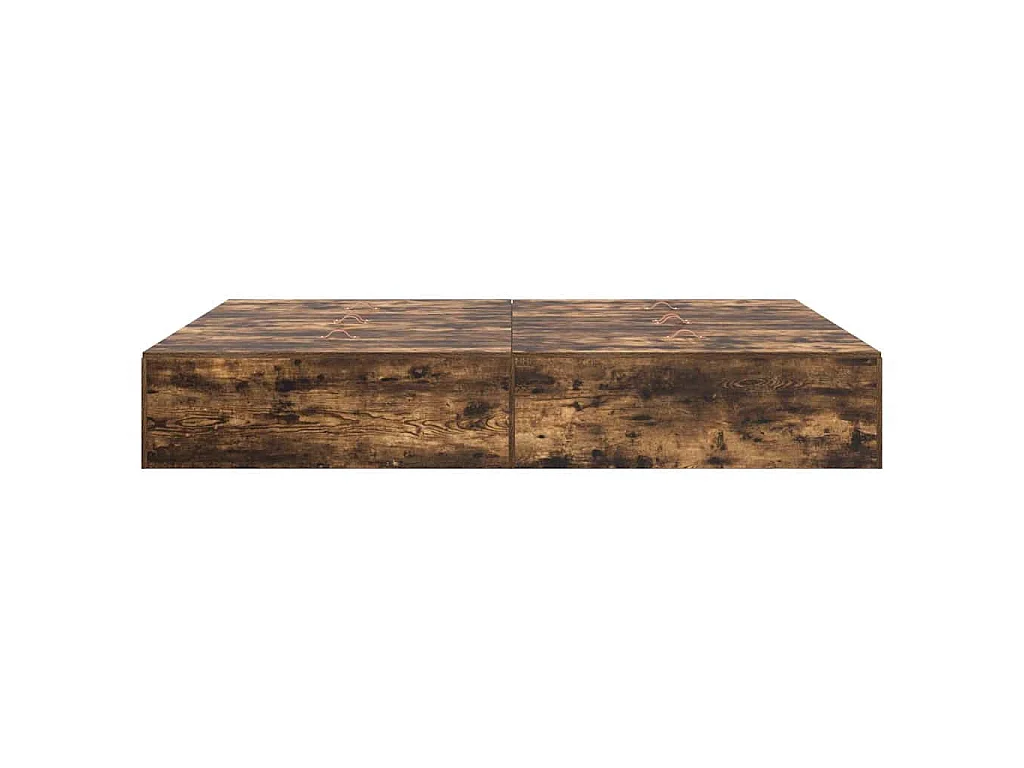Cadre de lit avec rangement Chêne fumé 150 x 200 cm