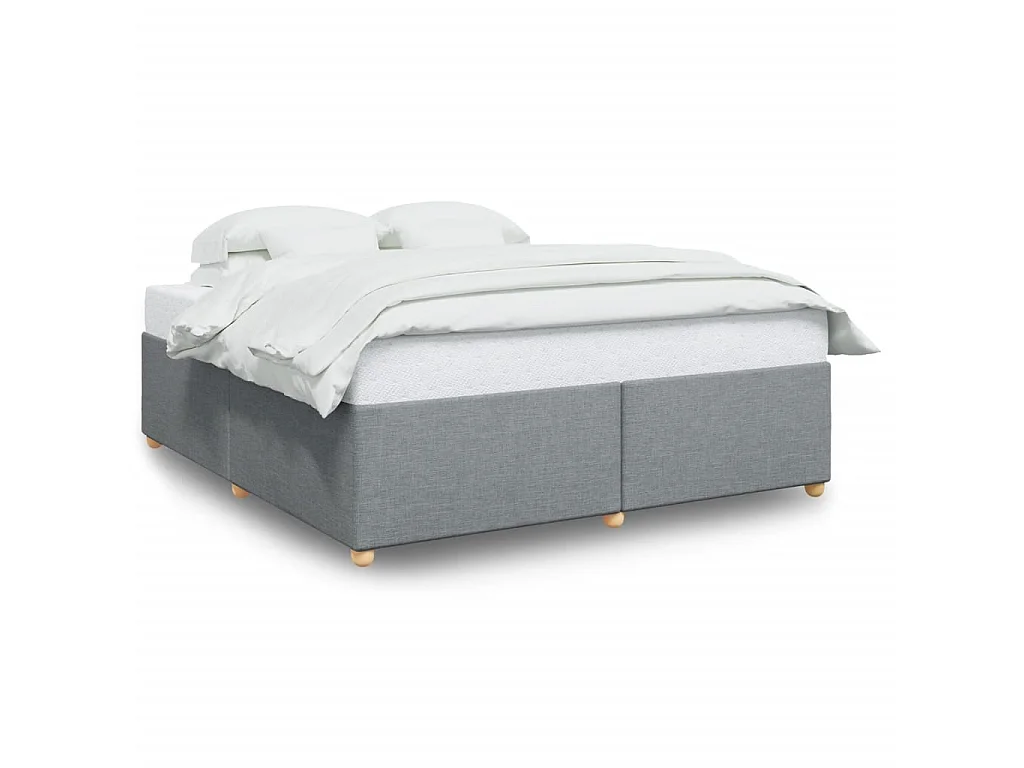 Cadre de lit sans matelas gris clair 180x200 cm tissu