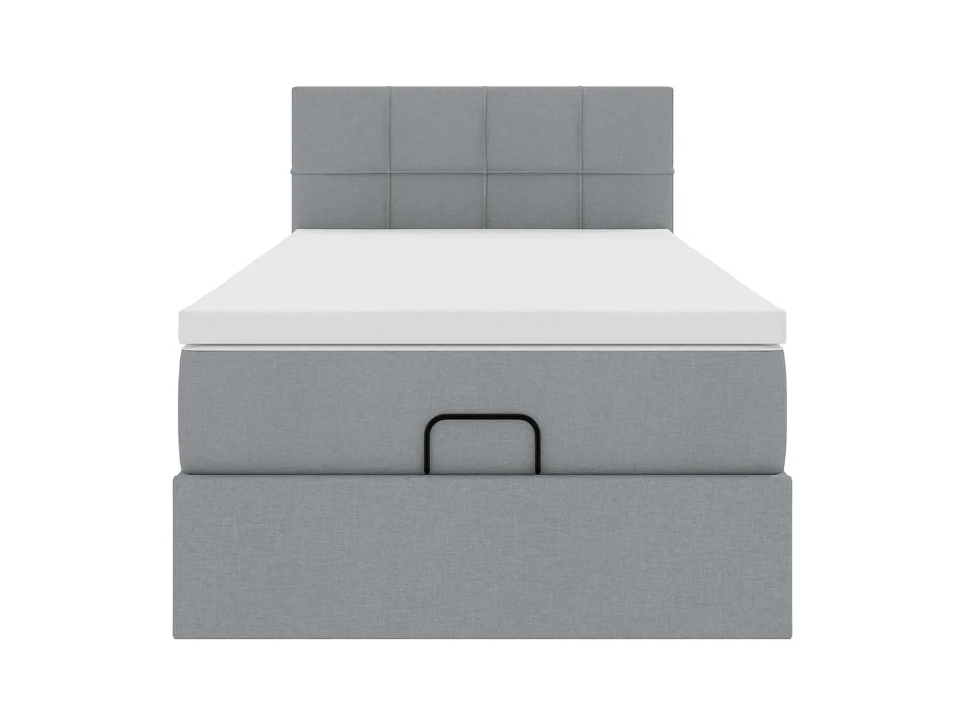 Estrutura cama otomana colchão 90x190 cm tecido cinzento claro