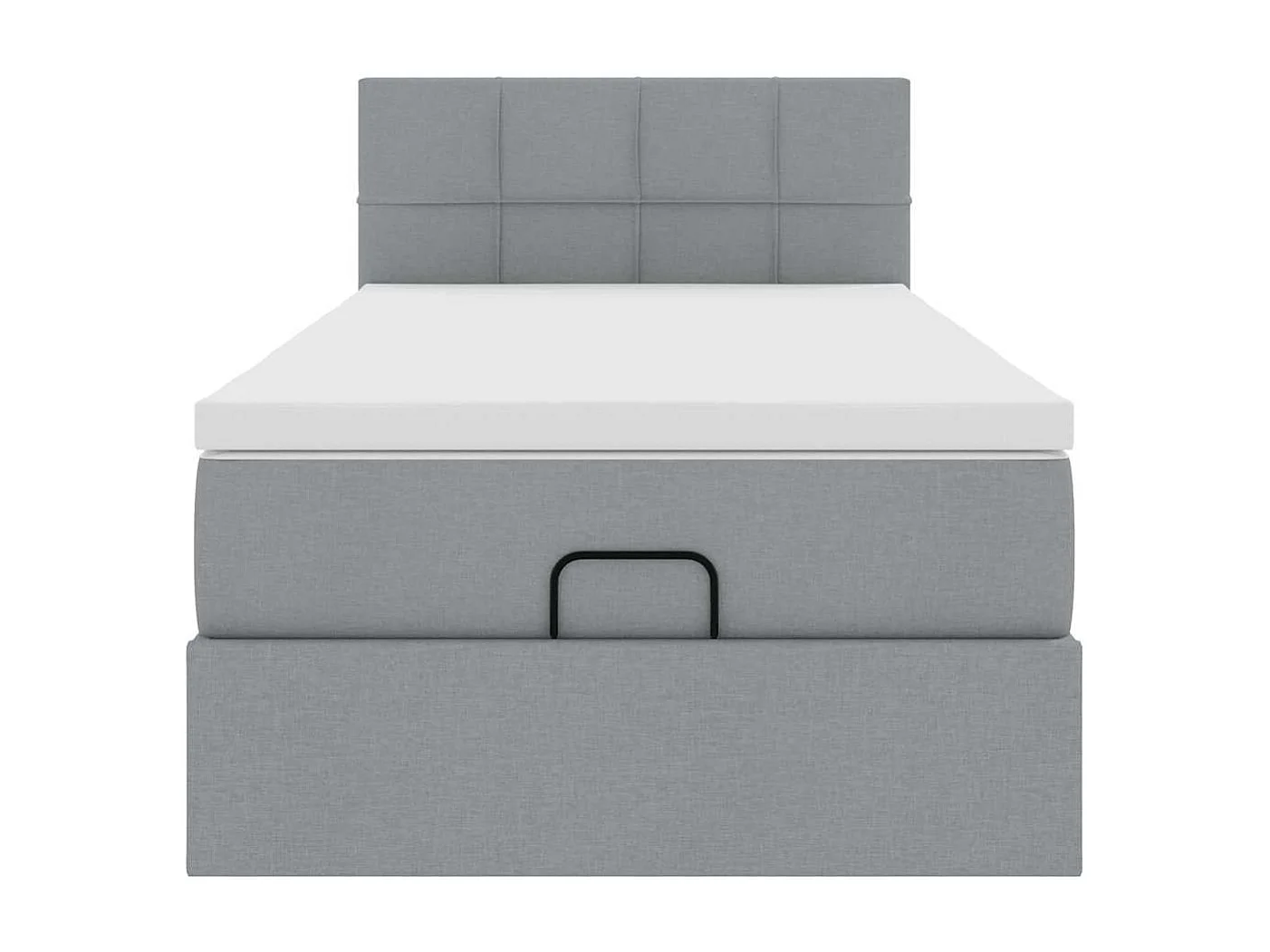 Estrutura cama otomana colchão 90x190 cm tecido cinzento claro