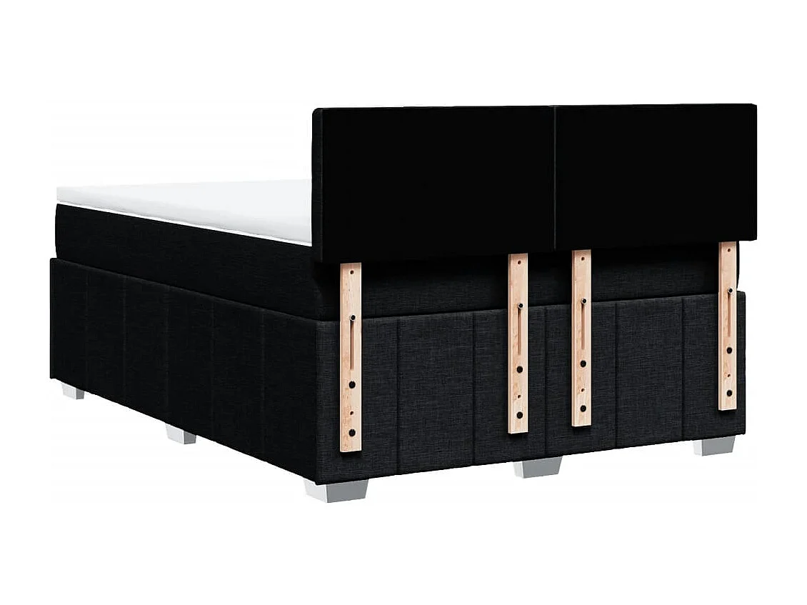 Sommier à lattes de lit avec matelas Noir 140x190 cm Tissu