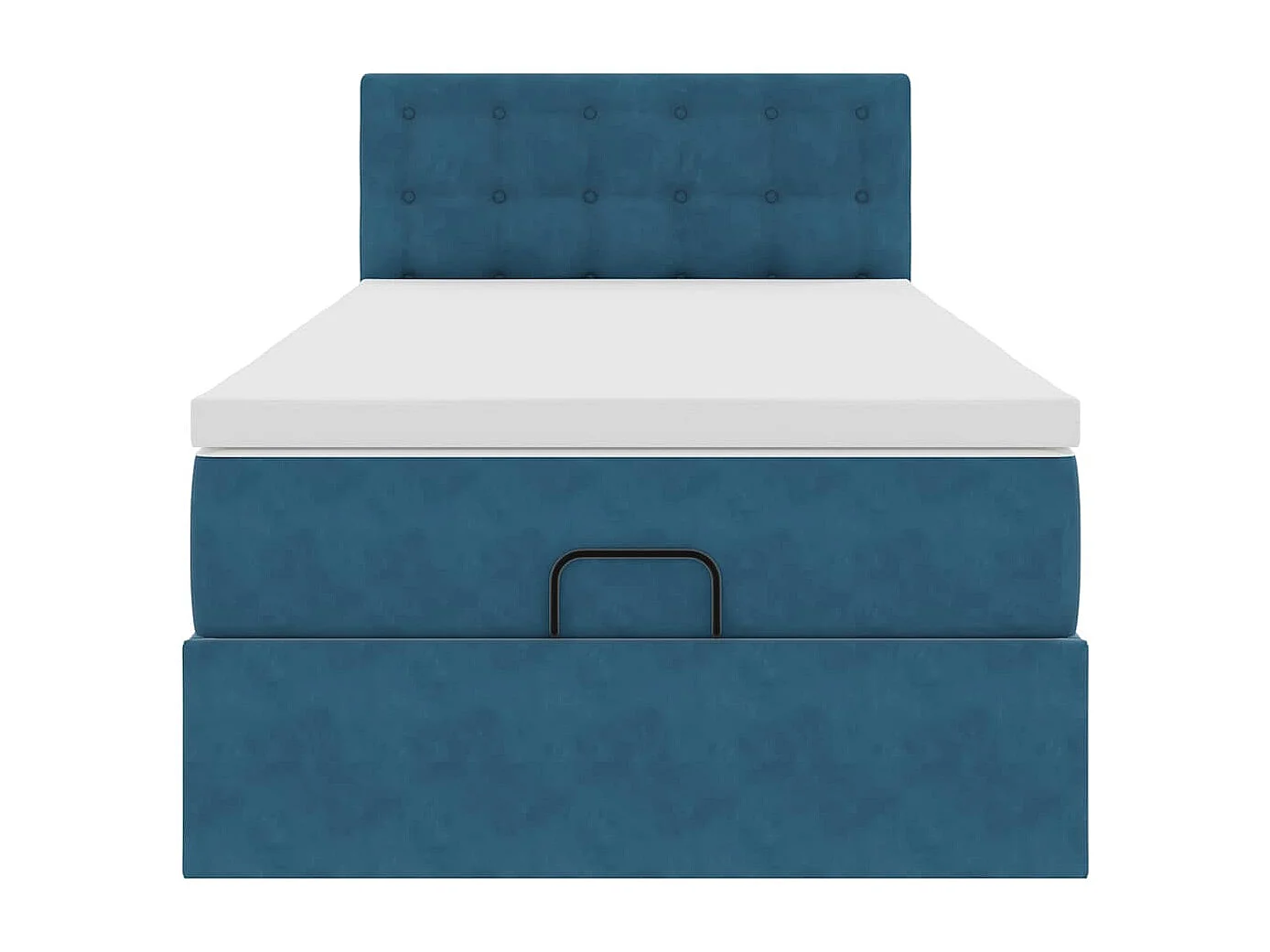 Ottoman-Bett mit Matratze & LEDs Dunkelblau 90x190 cm Samt