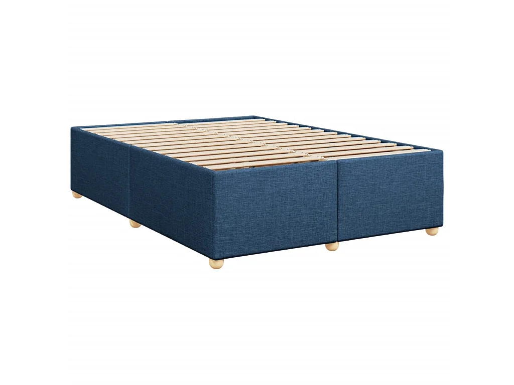 Sommier à lattes de lit avec matelas Bleu 140x200 cm Tissu