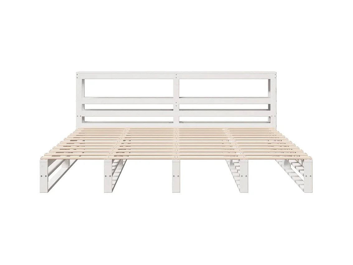 Massivholzbett ohne Matratze Weiß 180x200 cm Kiefernholz