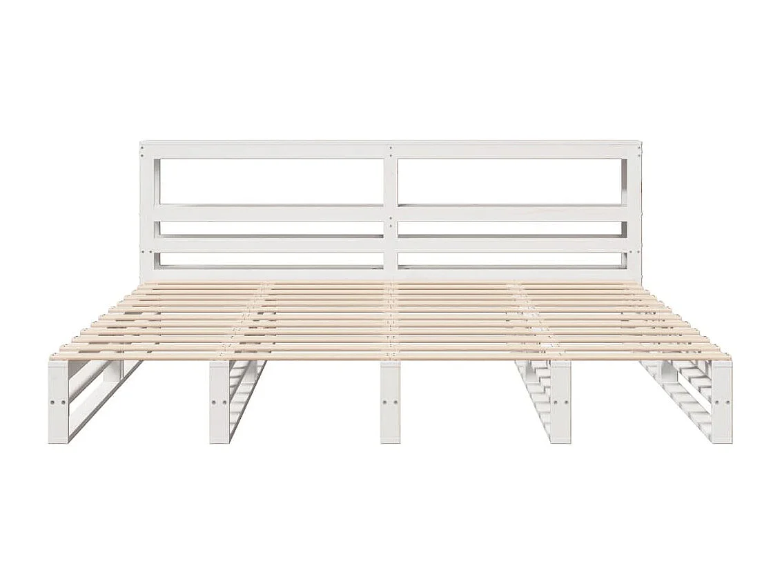 Bedframe zonder matras massief grenenhout wit 180x200 cm