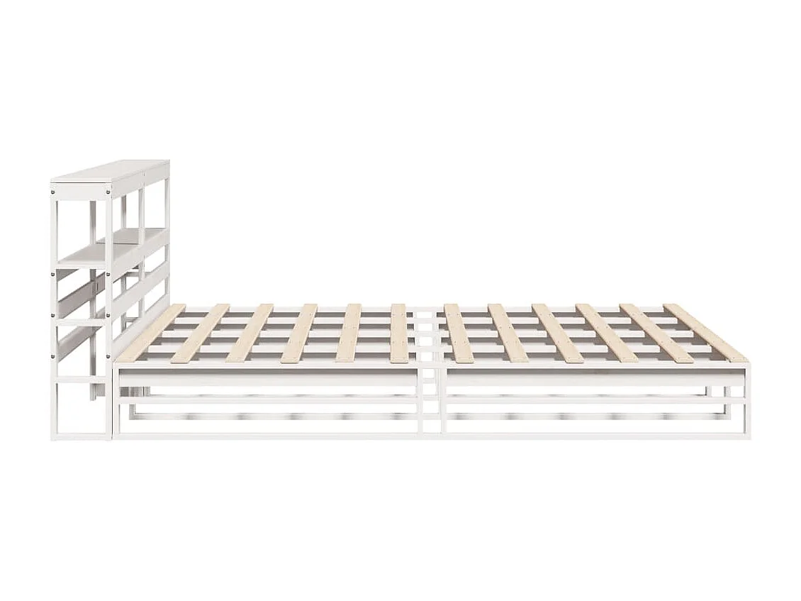 Bedframe zonder matras massief grenenhout wit 180x200 cm