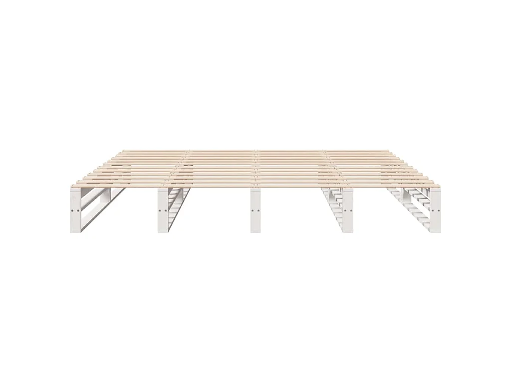 Giroletto con Testiera Bianco 180x200 cm Massello Pino
