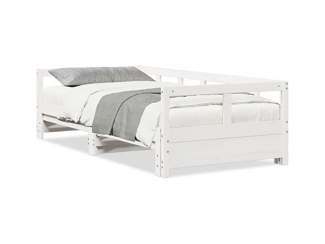 Lit de jour sans matelas blanc 90x190 cm bois de pin massif