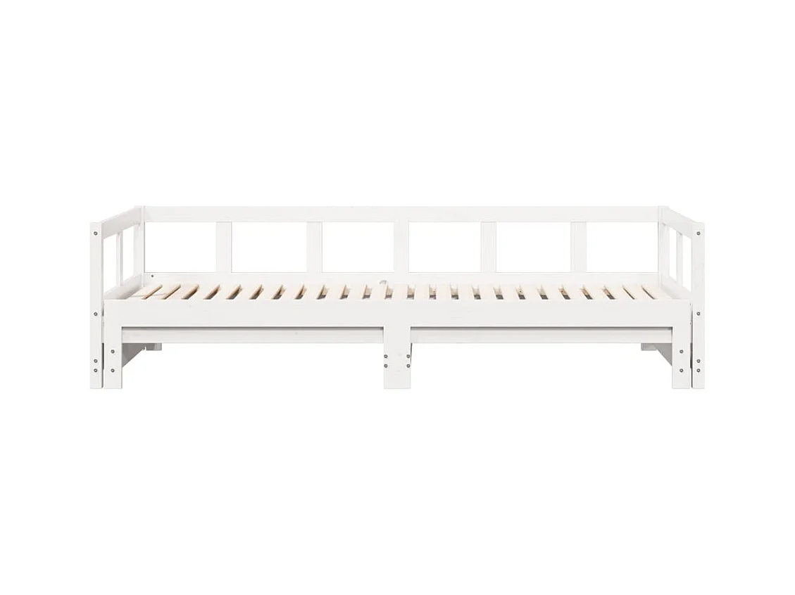 Lit de jour sans matelas blanc 90x190 cm bois de pin massif