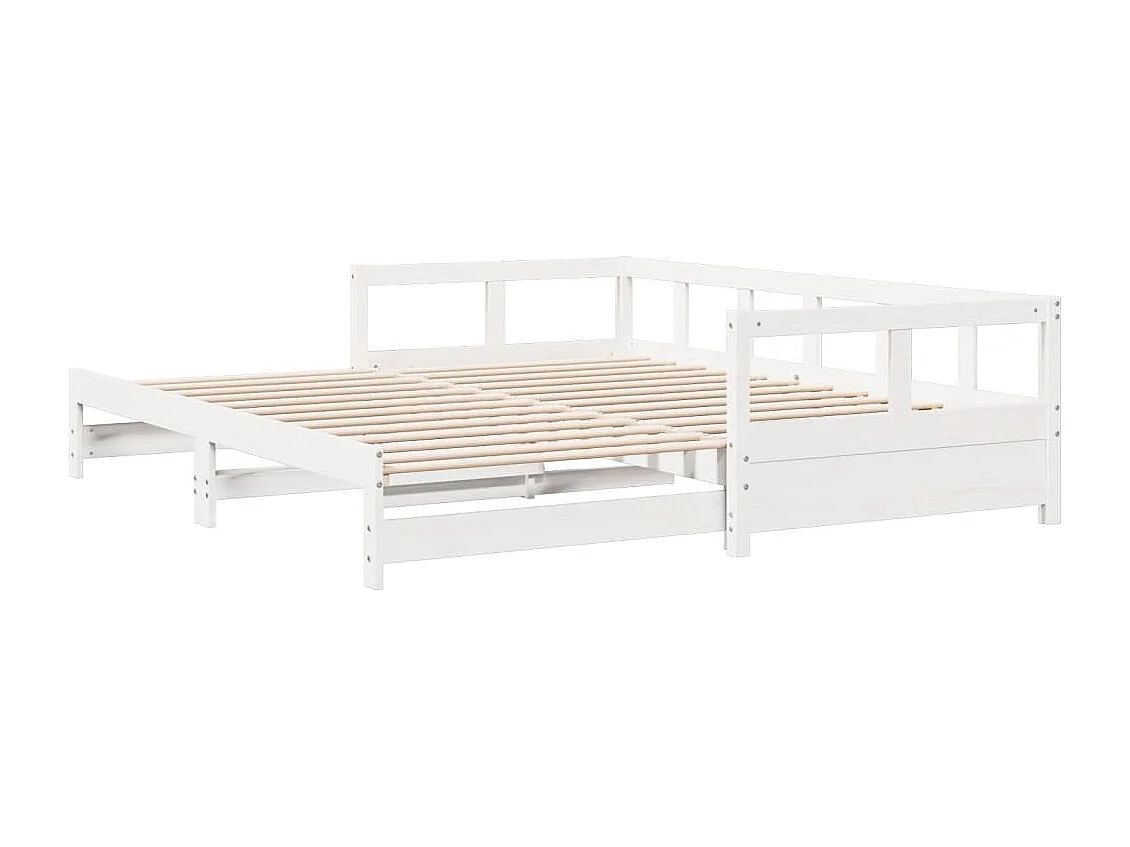 Lit de jour sans matelas blanc 90x190 cm bois de pin massif