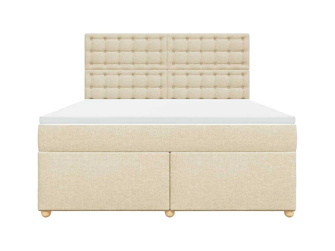 Sommier à lattes de lit avec matelas Crème 180x200 cm Tissu
