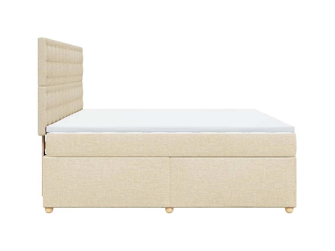 Sommier à lattes de lit avec matelas Crème 180x200 cm Tissu