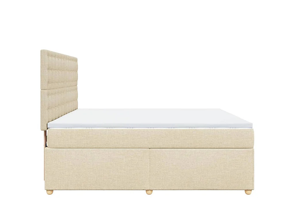 Boxspringbett mit Matratze Creme 180x200 cm Stoff