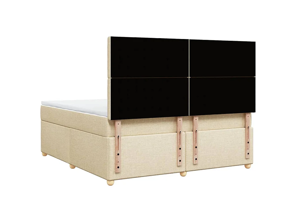 Sommier à lattes de lit avec matelas Crème 180x200 cm Tissu