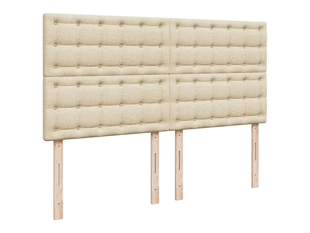 Sommier à lattes de lit avec matelas Crème 180x200 cm Tissu