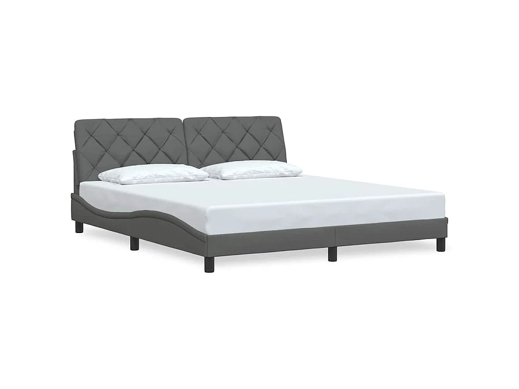 Estructura de cama sin colchón de tela gris oscuro 180x200 cm