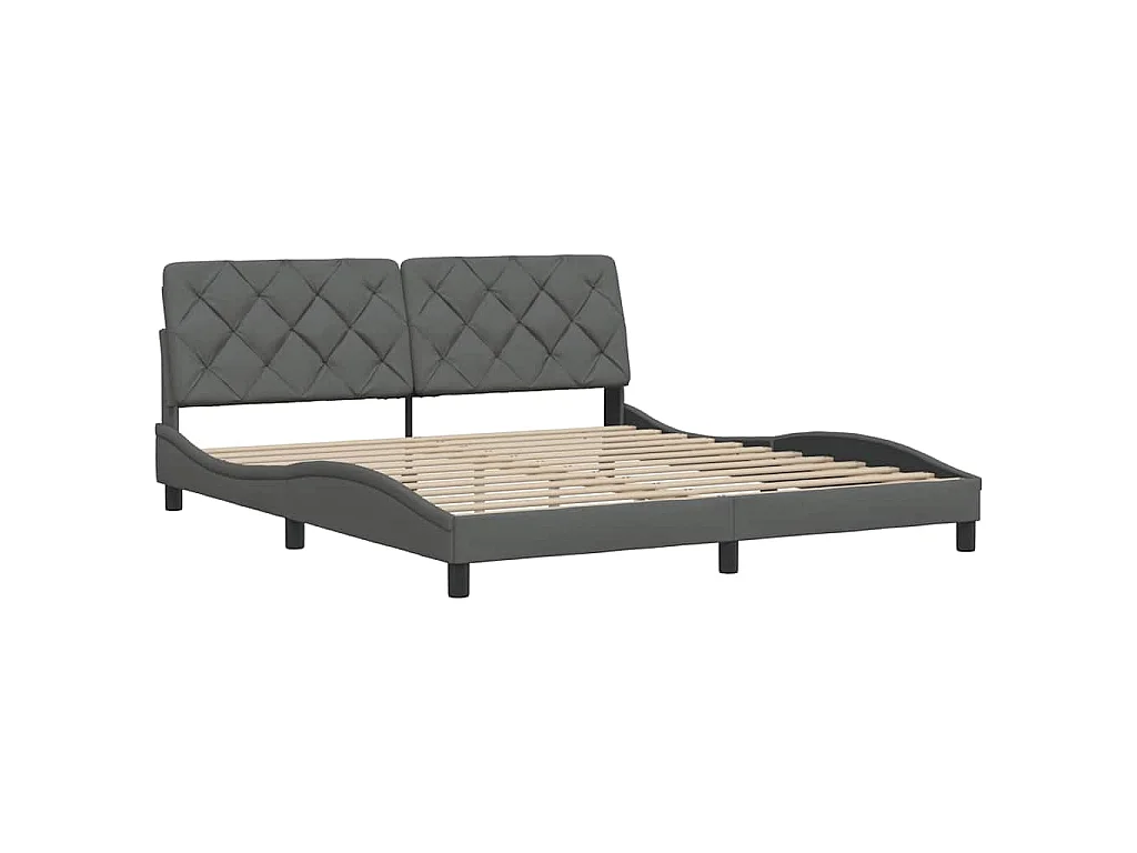 Estructura de cama sin colchón de tela gris oscuro 180x200 cm