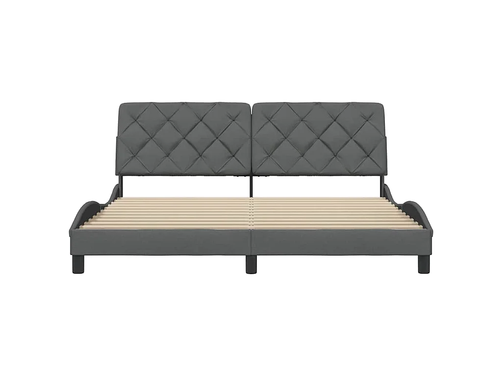 Estructura de cama sin colchón de tela gris oscuro 180x200 cm
