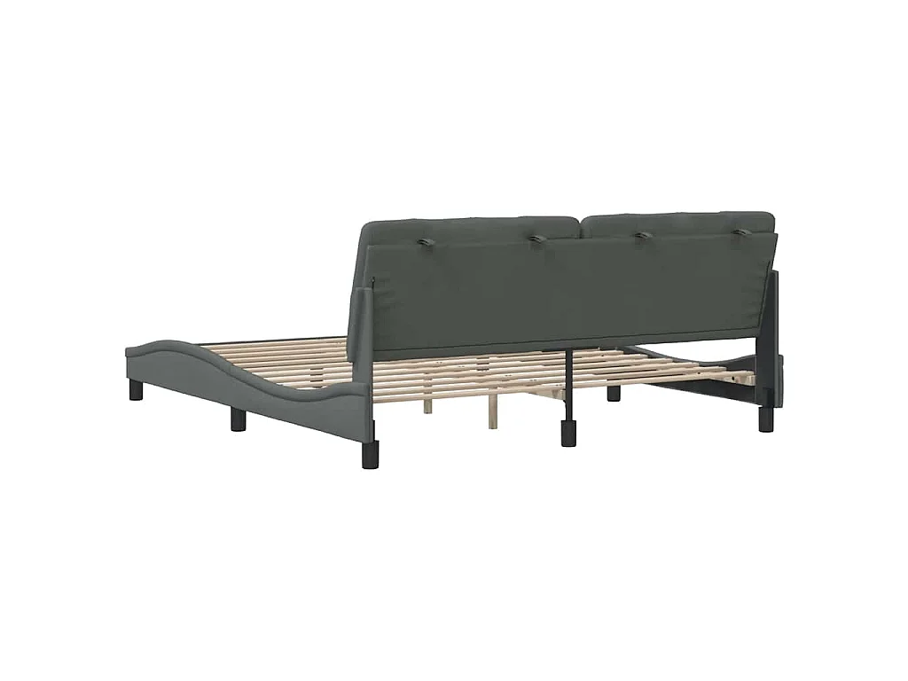 Estructura de cama sin colchón de tela gris oscuro 180x200 cm