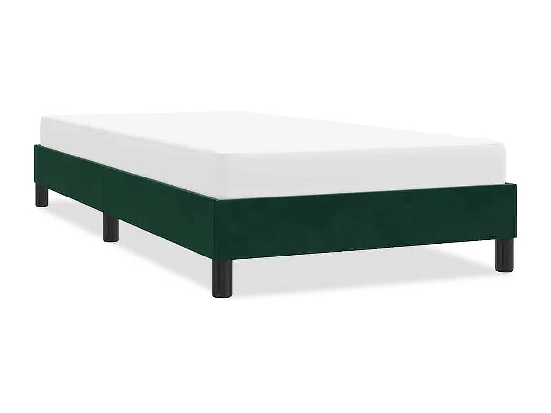 Estructura de cama sin colchón terciopelo verde oscuro 90x210cm